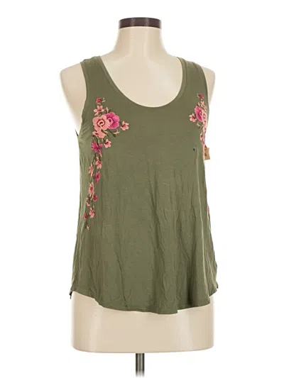American Eagle Outfitters Sleeveless Top Green Halter Neckline Tops
