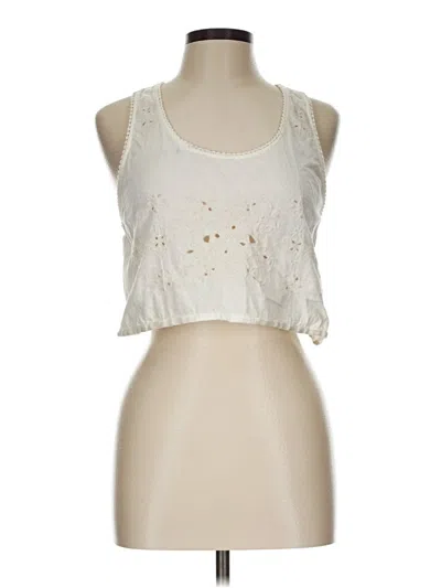 Pre-owned American Eagle Outfitters Sleeveless Top Ivory Halter Neckline Tops In White