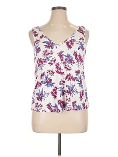Pre-owned American Eagle Outfitters Sleeveless Top Ivory Scoop Neck Tops In White