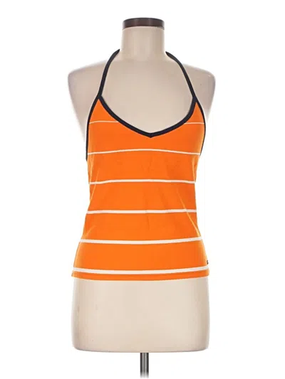 Pre-owned American Eagle Outfitters Sleeveless Top Orange Halter Neckline Tops