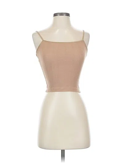 Pre-owned American Eagle Outfitters Sleeveless Top Tan Strapless Neckline Tops In Brown