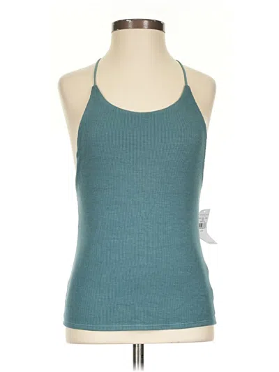 Pre-owned American Eagle Outfitters Sleeveless Top Teal Halter Neckline Tops In Blue