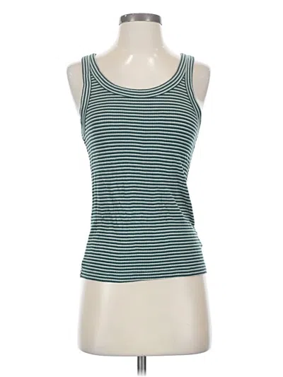 Pre-owned American Eagle Outfitters Sleeveless Top Teal Scoop Neck Tops In Blue