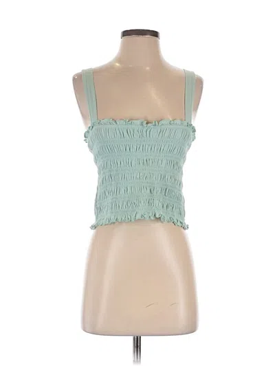 Pre-owned American Eagle Outfitters Sleeveless Top Teal Sweetheart Neckline Tops In Blue