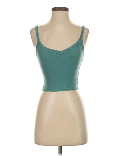 Pre-owned American Eagle Outfitters Sleeveless Top Teal Sweetheart Neckline Tops In Blue