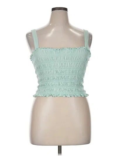 Pre-owned American Eagle Outfitters Sleeveless Top Teal Sweetheart Neckline Tops In Blue