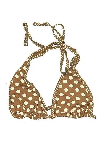 Pre-owned American Eagle Outfitters Swimsuit Top Gold Polka Dots Pattern Swimwear