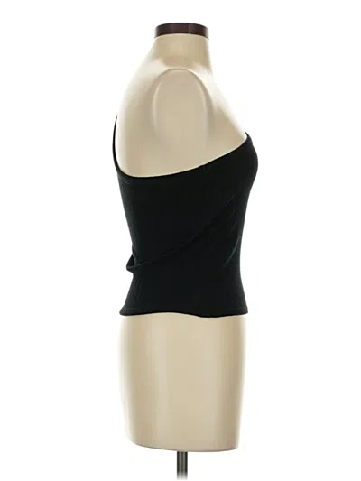 Pre-owned American Eagle Outfitters Tank Top Black Solid Pattern One Shoulder Neckline Tops