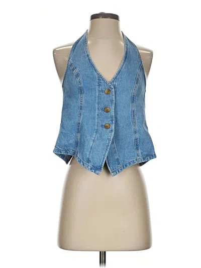 Pre-owned American Eagle Outfitters Tank Top Blue Halter Neckline Tops