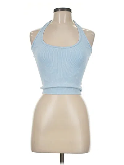 Pre-owned American Eagle Outfitters Tank Top Blue Halter Neckline Tops