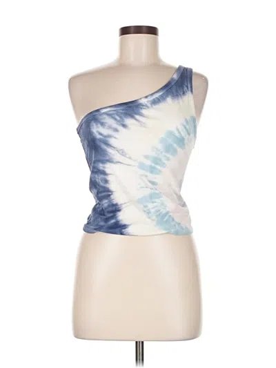 Pre-owned American Eagle Outfitters Tank Top Blue One Shoulder Neckline Tops