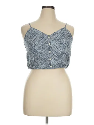 Pre-owned American Eagle Outfitters Tank Top Blue Strapless Neckline Tops