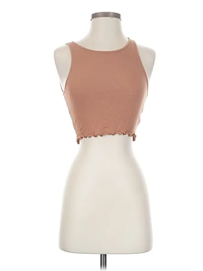 Pre-owned American Eagle Outfitters Tank Top Brown Halter Neckline Tops