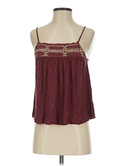 Pre-owned American Eagle Outfitters Tank Top Burgundy Strapless Neckline Tops