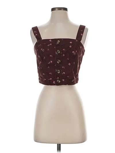 Pre-owned American Eagle Outfitters Tank Top Burgundy Strapless Neckline Tops