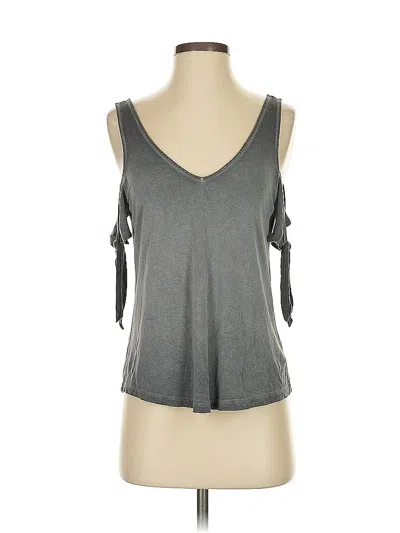 Pre-owned American Eagle Outfitters Tank Top Gray Cold Shoulder Neckline Tops