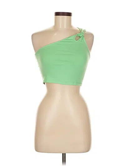 Pre-owned American Eagle Outfitters Tank Top Green One Shoulder Neckline Tops