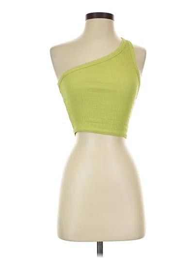 Pre-owned American Eagle Outfitters Tank Top Green One Shoulder Neckline Tops