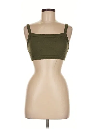 Pre-owned American Eagle Outfitters Tank Top Green Strapless Neckline Tops