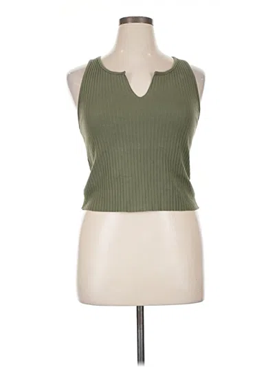Pre-owned American Eagle Outfitters Tank Top Green V Neck Tops