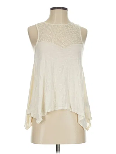 Pre-owned American Eagle Outfitters Tank Top Ivory Halter Neckline Tops In White