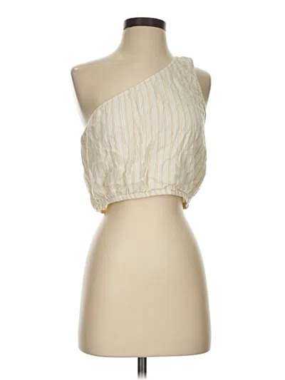 Pre-owned American Eagle Outfitters Tank Top Ivory One Shoulder Neckline Tops