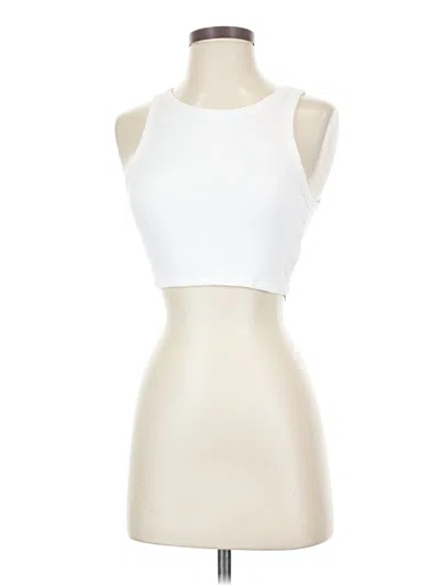 Pre-owned American Eagle Outfitters Tank Top Ivory Solid Pattern High Neck Tops