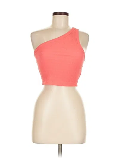 Pre-owned American Eagle Outfitters Tank Top Orange One Shoulder Neckline Tops