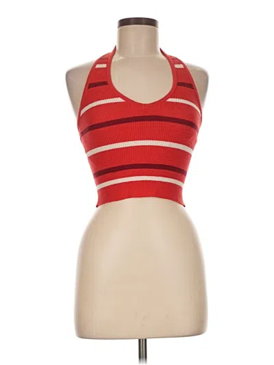 Pre-owned American Eagle Outfitters Tank Top Red Halter Neckline Tops