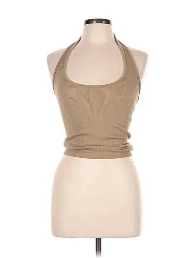 Pre-owned American Eagle Outfitters Tank Top Tan Halter Neckline Tops