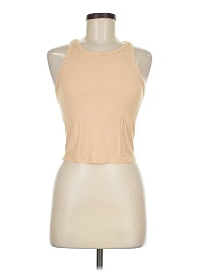 Pre-owned American Eagle Outfitters Tank Top Tan Halter Neckline Tops In Brown
