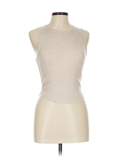 Pre-owned American Eagle Outfitters Tank Top Tan High Neck Tops In Brown