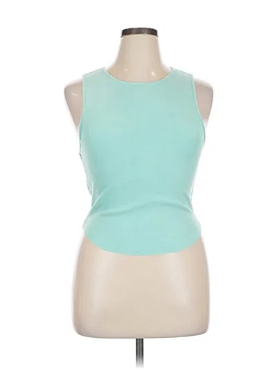 Pre-owned American Eagle Outfitters Tank Top Teal Halter Neckline Tops In Blue