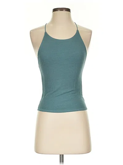 Pre-owned American Eagle Outfitters Tank Top Teal Halter Neckline Tops In Blue