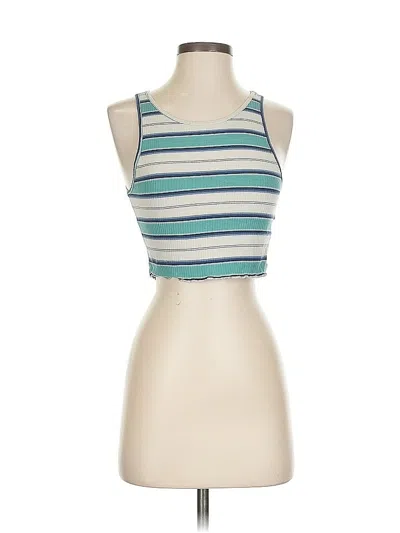 Pre-owned American Eagle Outfitters Tank Top Teal Strapless Neckline Tops In Blue