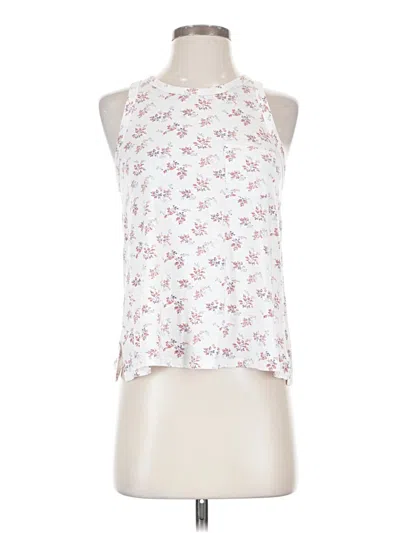 Pre-owned American Eagle Outfitters Tank Top White Floral Pattern Halter Neckline Tops