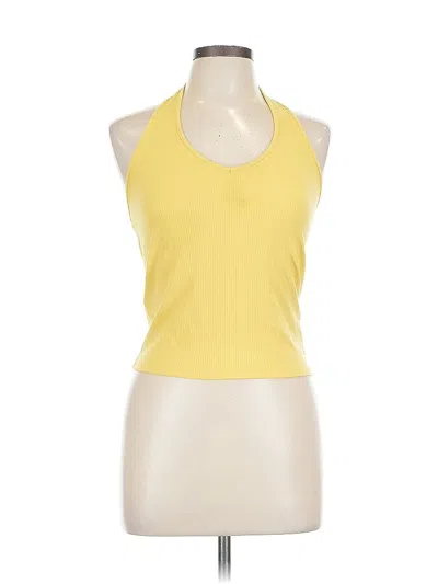Pre-owned American Eagle Outfitters Tank Top Yellow Halter Neckline Tops