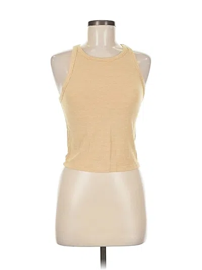 Pre-owned American Eagle Outfitters Tank Top Yellow Halter Neckline Tops