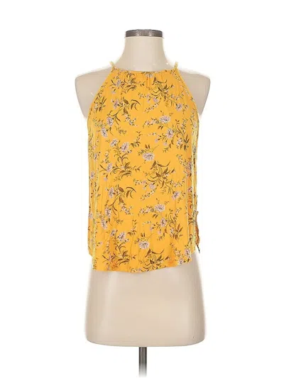 Pre-owned American Eagle Outfitters Tank Top Yellow Halter Neckline Tops