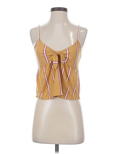 Pre-owned American Eagle Outfitters Tank Top Yellow Halter Neckline Tops
