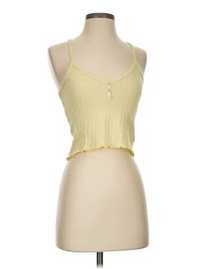 Pre-owned American Eagle Outfitters Tank Top Yellow Halter Neckline Tops