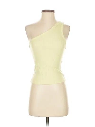 Pre-owned American Eagle Outfitters Tank Top Yellow One Shoulder Neckline Tops