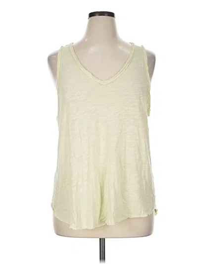 Pre-owned American Eagle Outfitters Tank Top Yellow Plunge Neckline Tops
