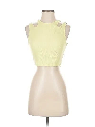 Pre-owned American Eagle Outfitters Tank Top Yellow Strapless Neckline Tops