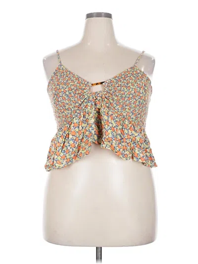Pre-owned American Eagle Outfitters Tank Top Yellow Strapless Neckline Tops