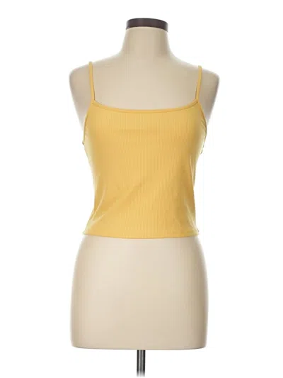 Pre-owned American Eagle Outfitters Tank Top Yellow Strapless Neckline Tops
