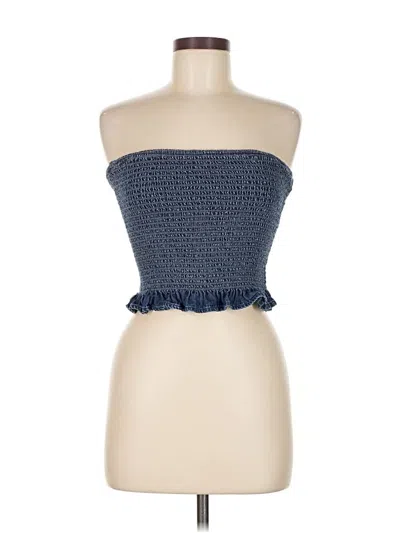 Pre-owned American Eagle Outfitters Tube Top Blue Strapless Neckline Tops