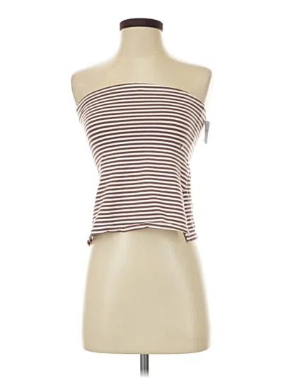 Pre-owned American Eagle Outfitters Tube Top White Stripes Pattern Strapless Neckline Tops