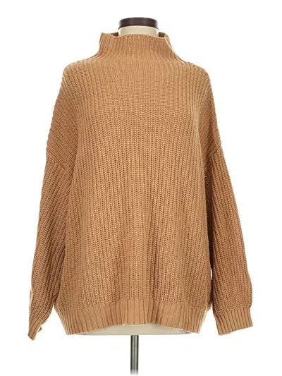 Pre-owned American Eagle Outfitters Turtleneck Sweater In Tan