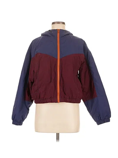 Pre-owned American Eagle Outfitters Windbreaker Jacket In Burgundy